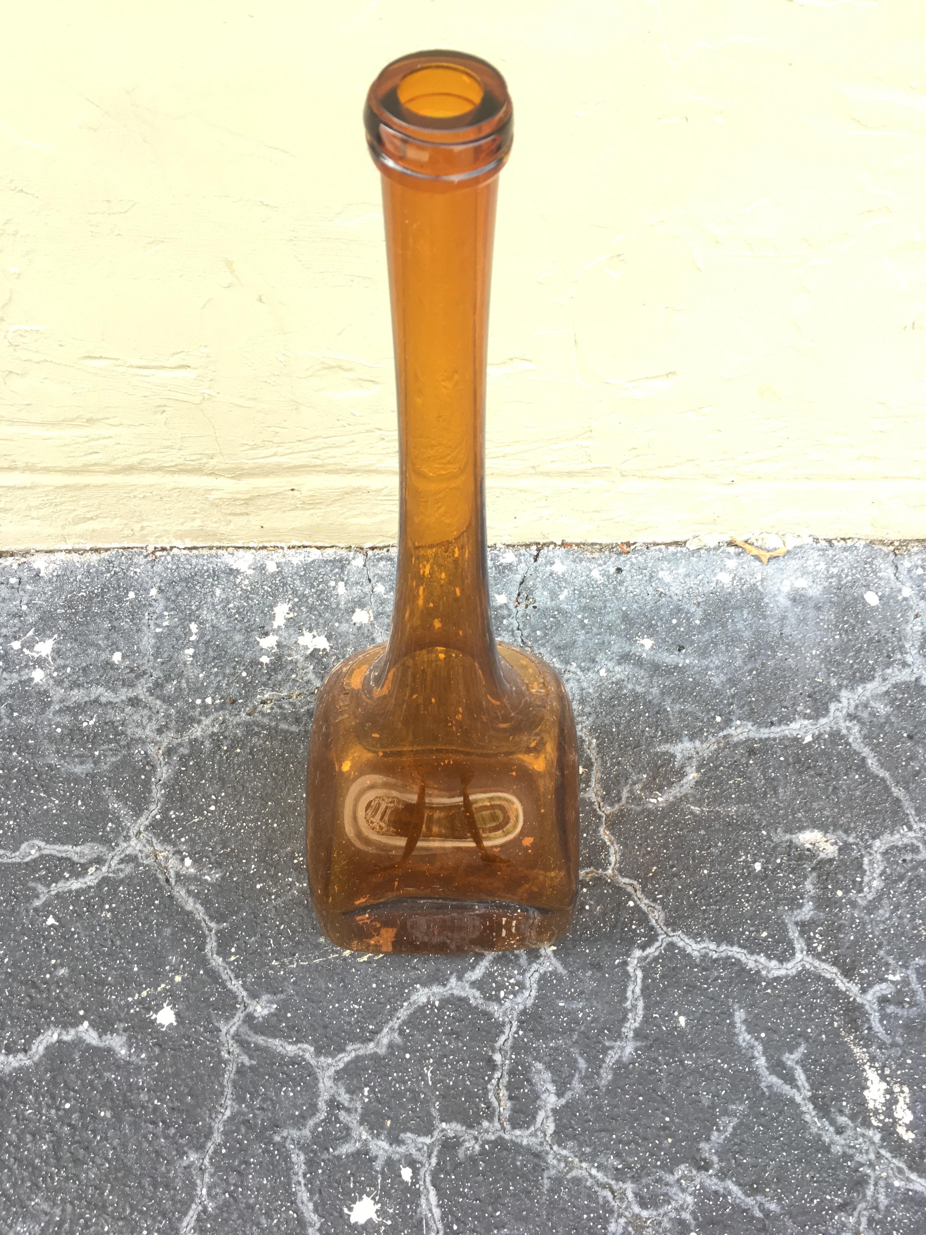Verre Vase Art Déco Ewer Gold Brown Haeger en vente