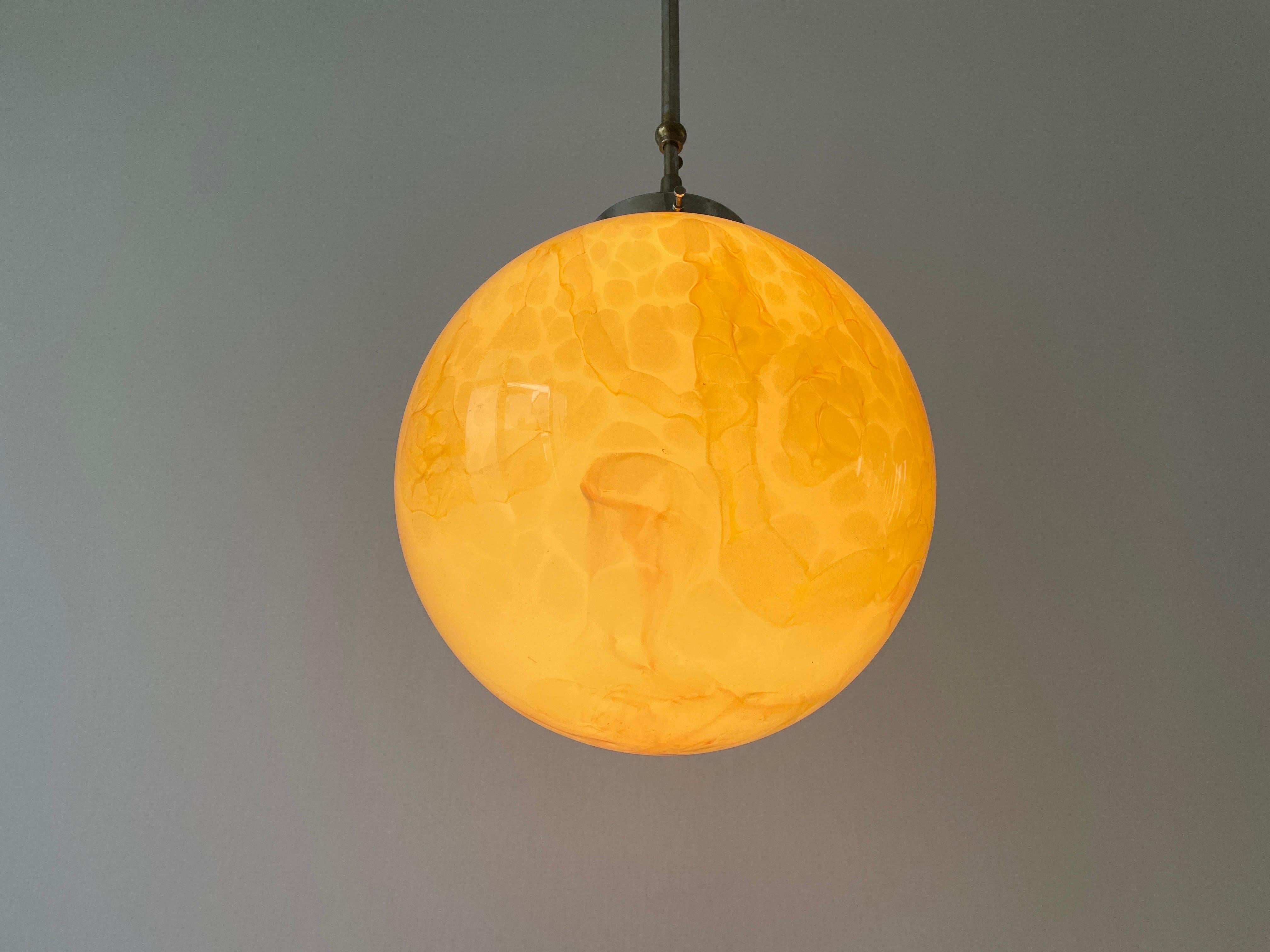 Art Deco Exceptional Church Lamp with Yellow Glass Ball , 1930s, Germany For Sale 6