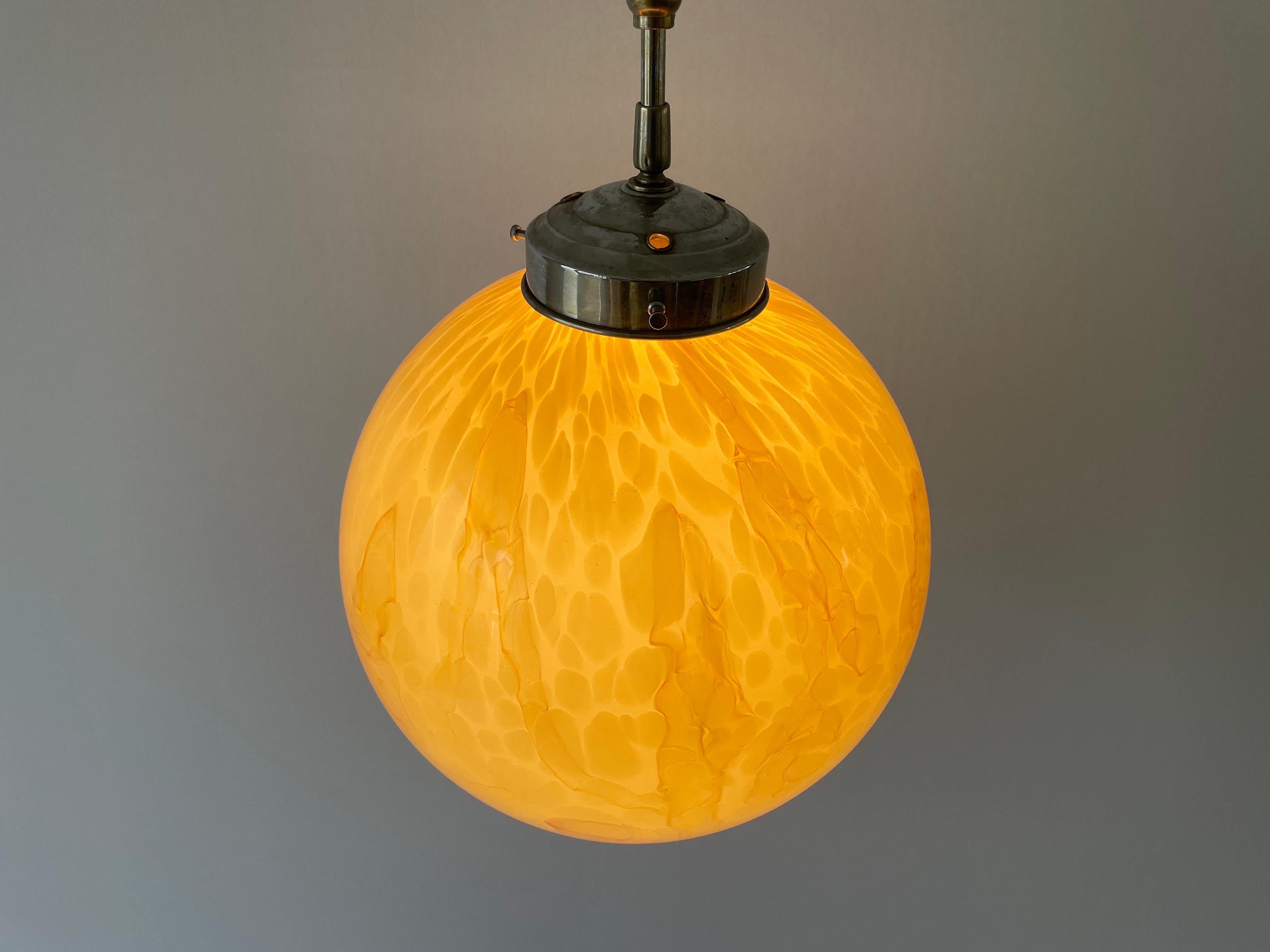 Art Deco Exceptional Church Lamp with Yellow Glass Ball , 1930s, Germany For Sale 7
