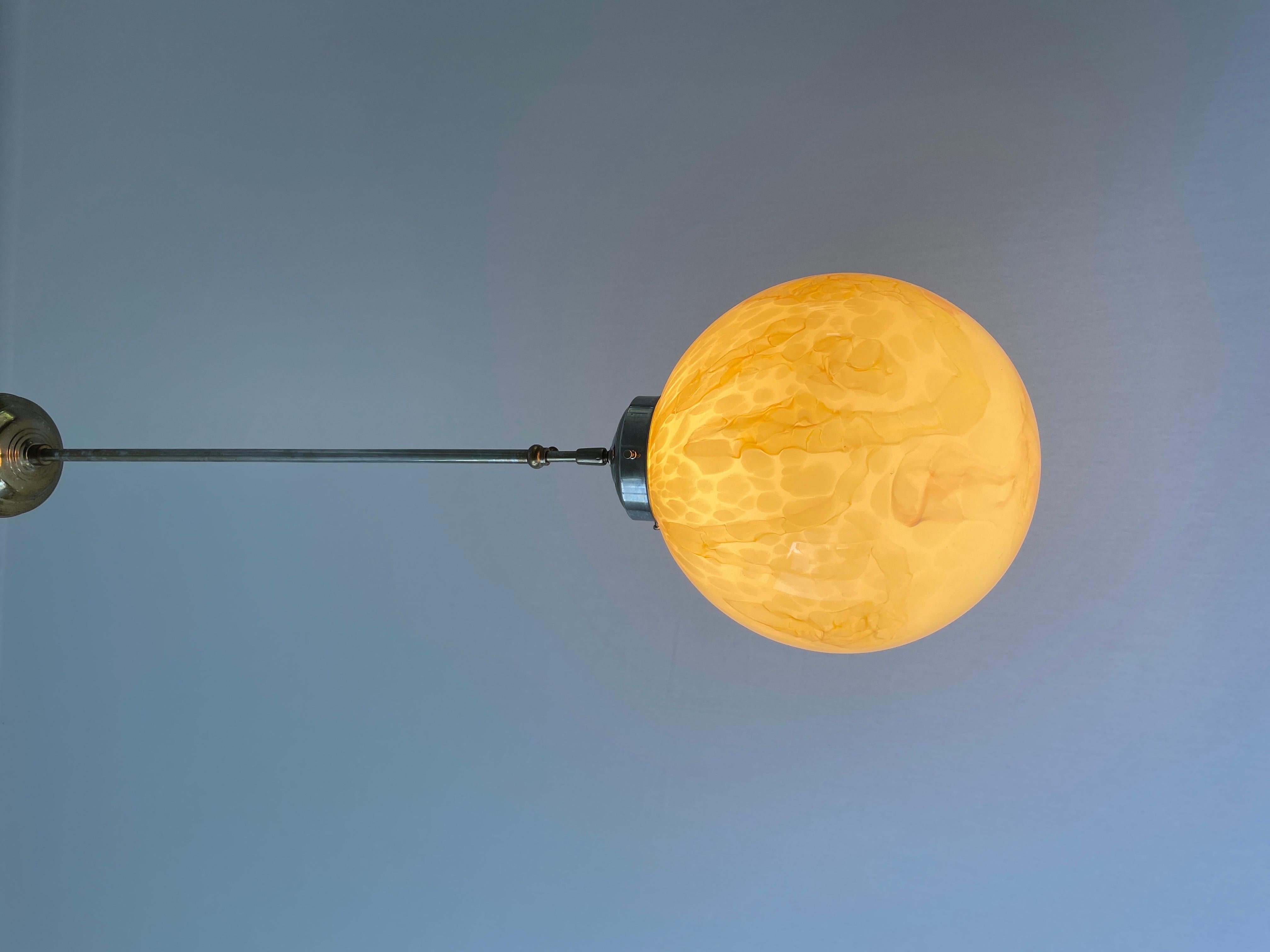 Art Deco Exceptional Church Lamp with Yellow Glass Ball , 1930s, Germany For Sale 9