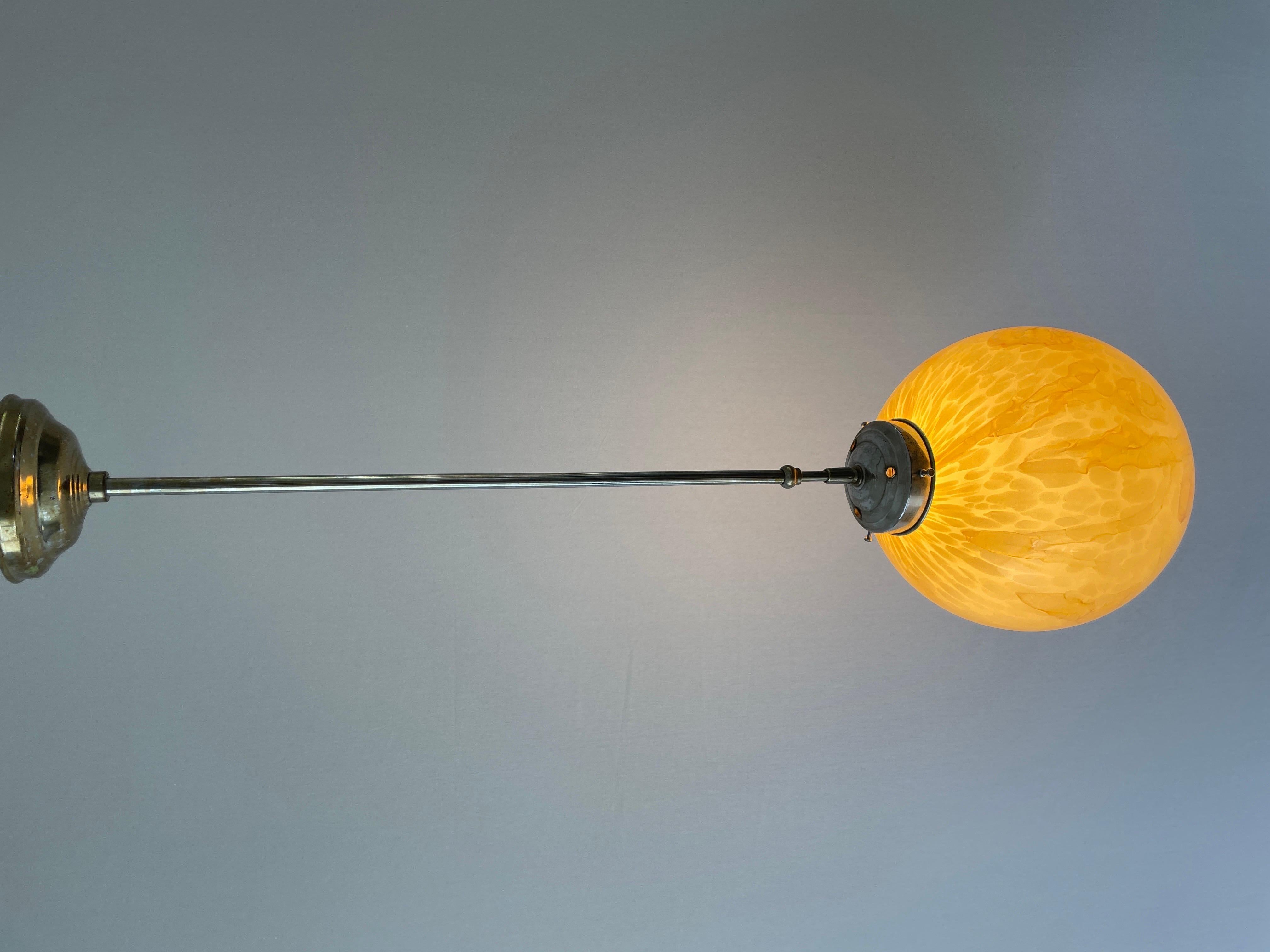 Art Deco Exceptional Church Lamp with Yellow Glass Ball , 1930s, Germany For Sale 10
