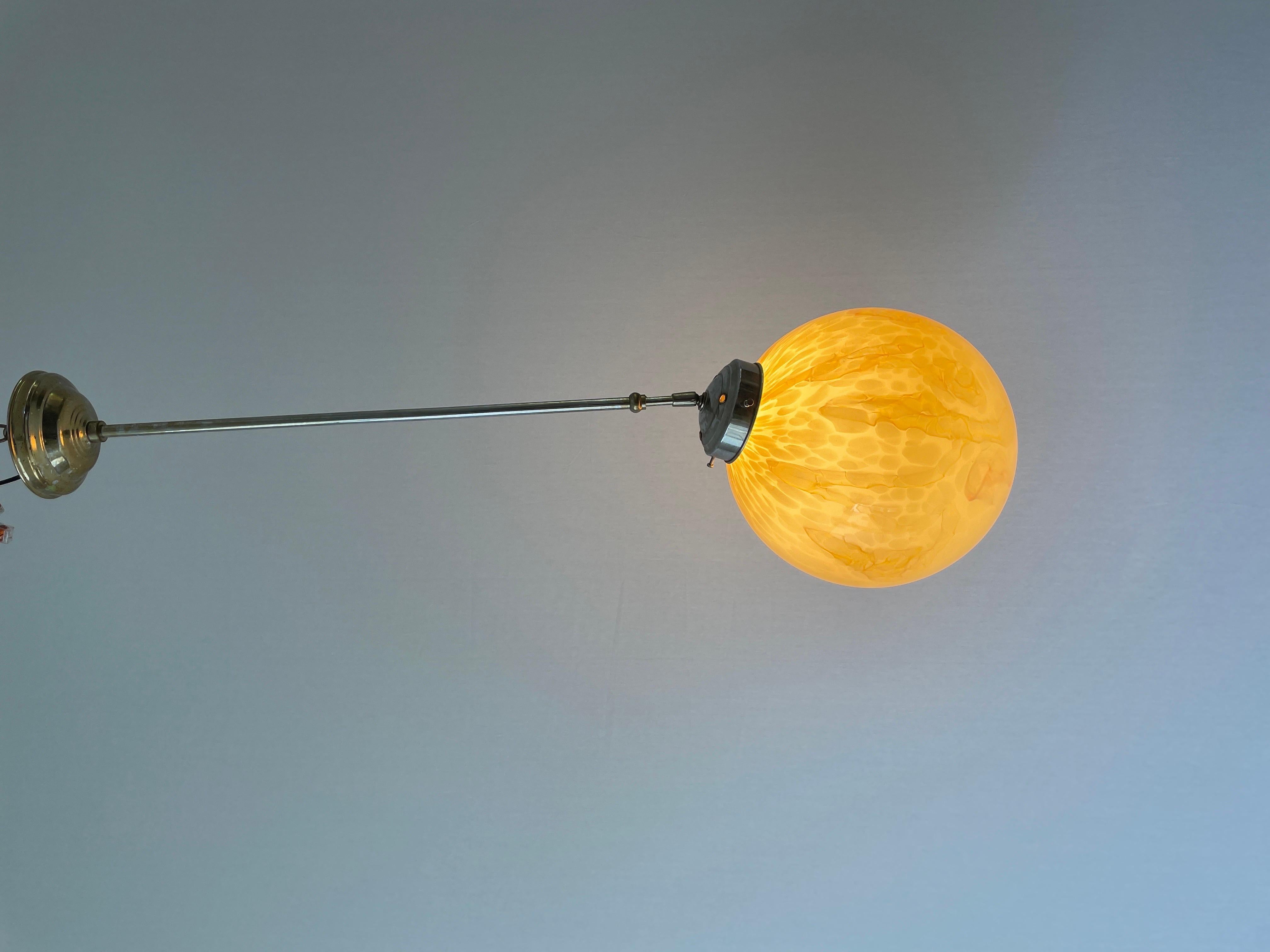 Art Deco Exceptional Church Lamp with Yellow Glass Ball , 1930s, Germany For Sale 11