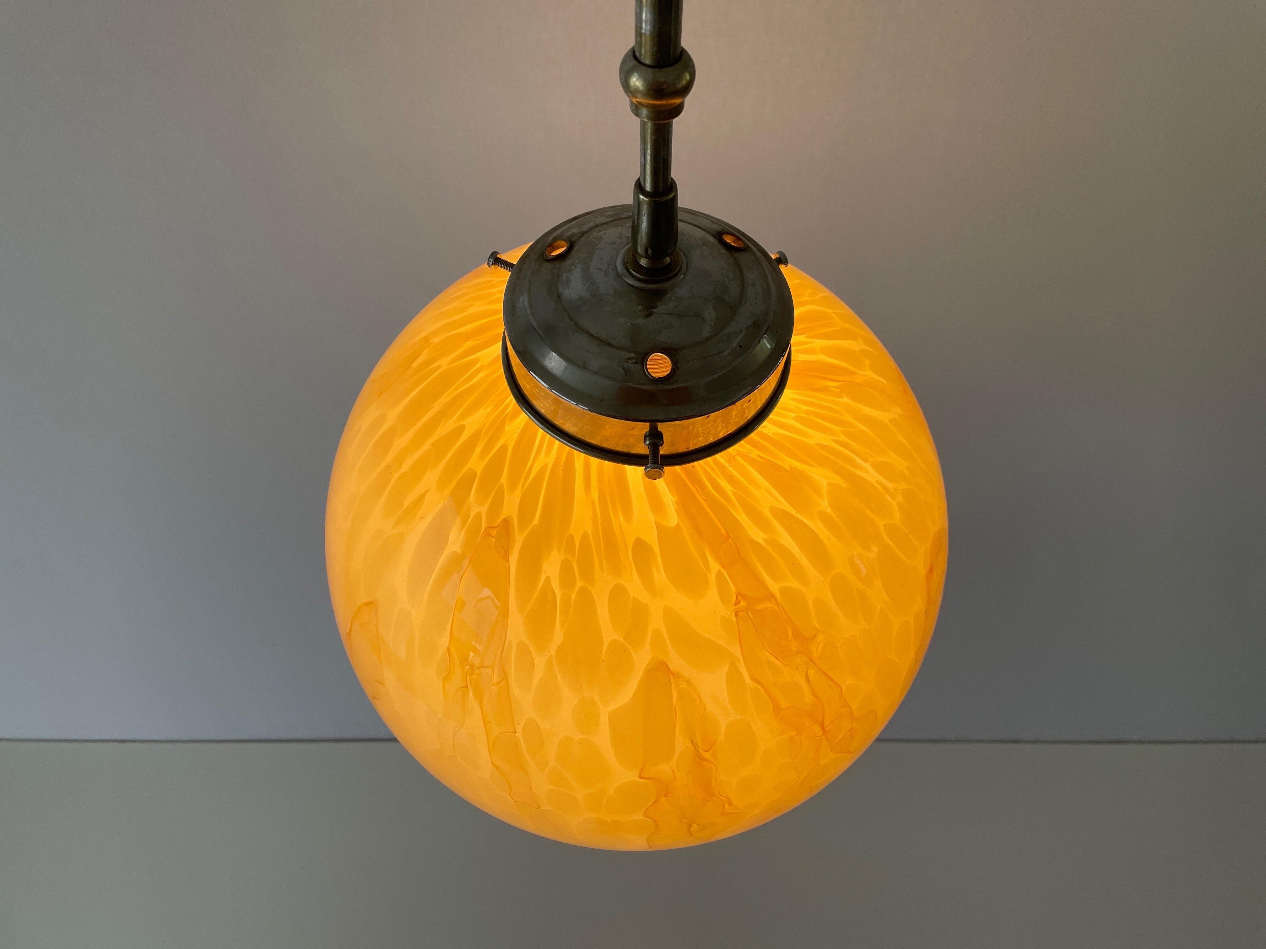 Art Deco Exceptional Church Lamp with Yellow Glass Ball , 1930s, Germany For Sale 13