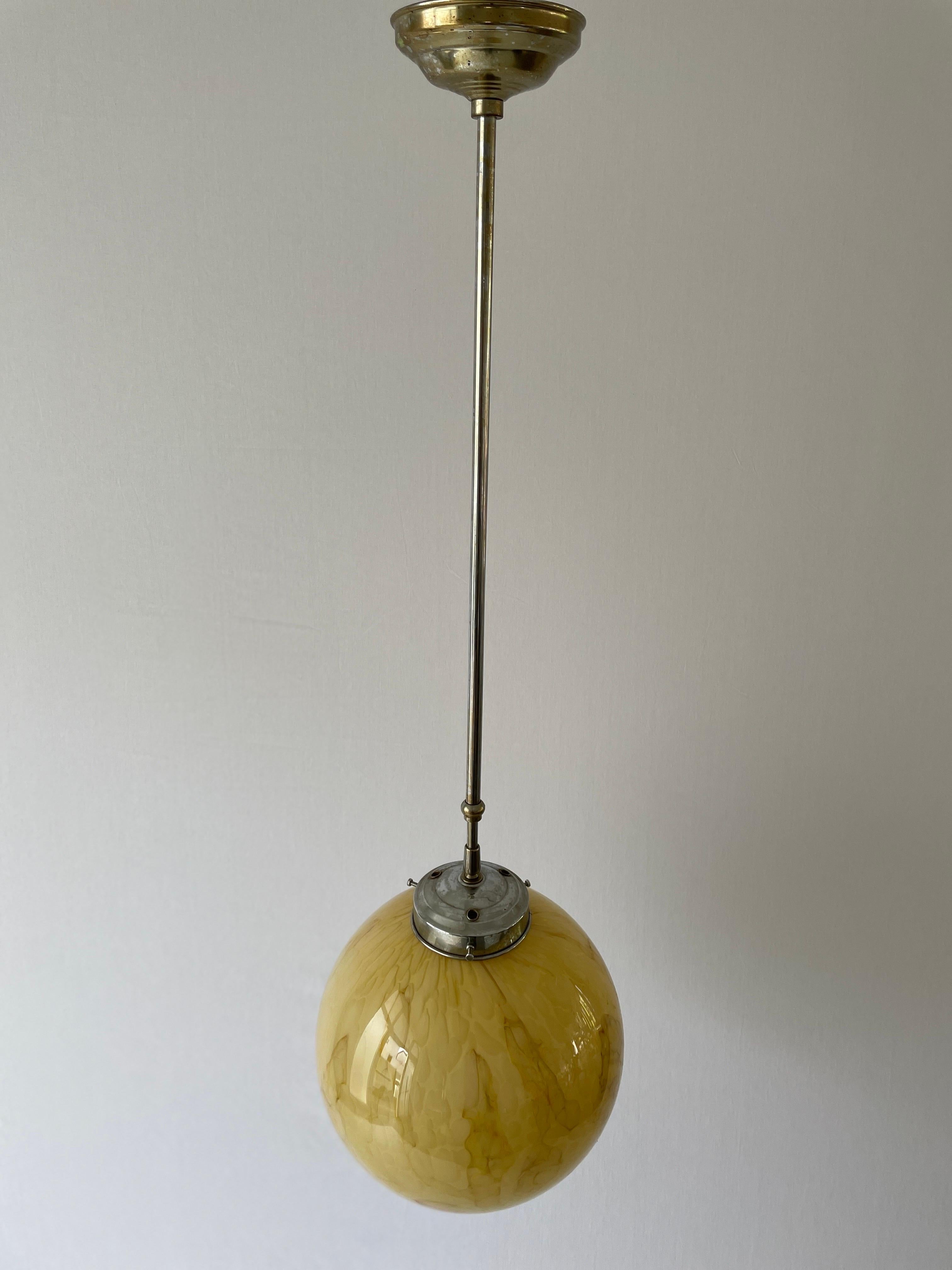Art Deco Exceptional Church Lamp with Yellow Glass Ball , 1930s, Germany For Sale 2