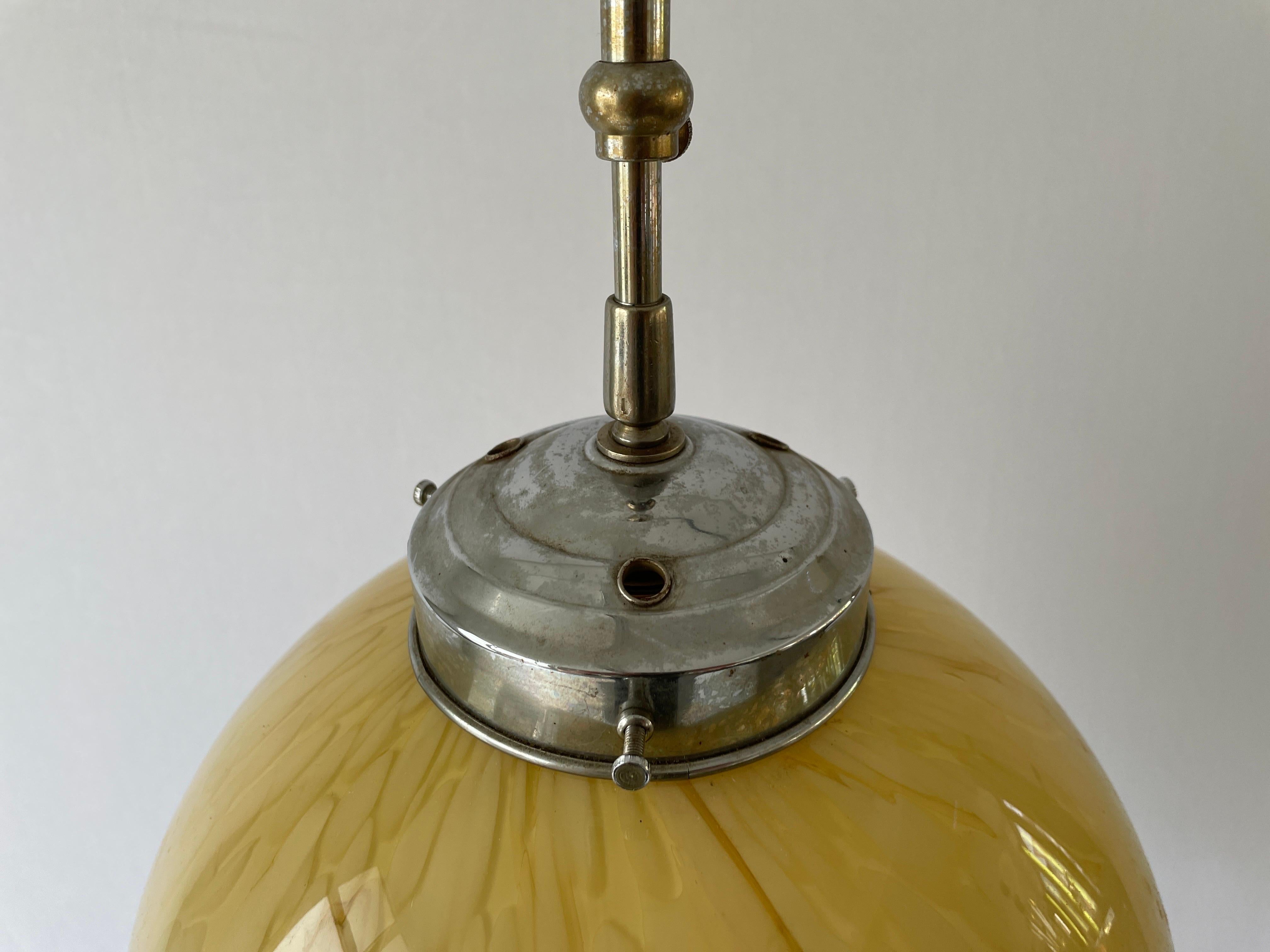 Art Deco Exceptional Church Lamp with Yellow Glass Ball , 1930s, Germany For Sale 3