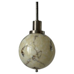 Art Deco Exceptional Cinema Ceiling Lamp with Glass Ball , 1930s, France