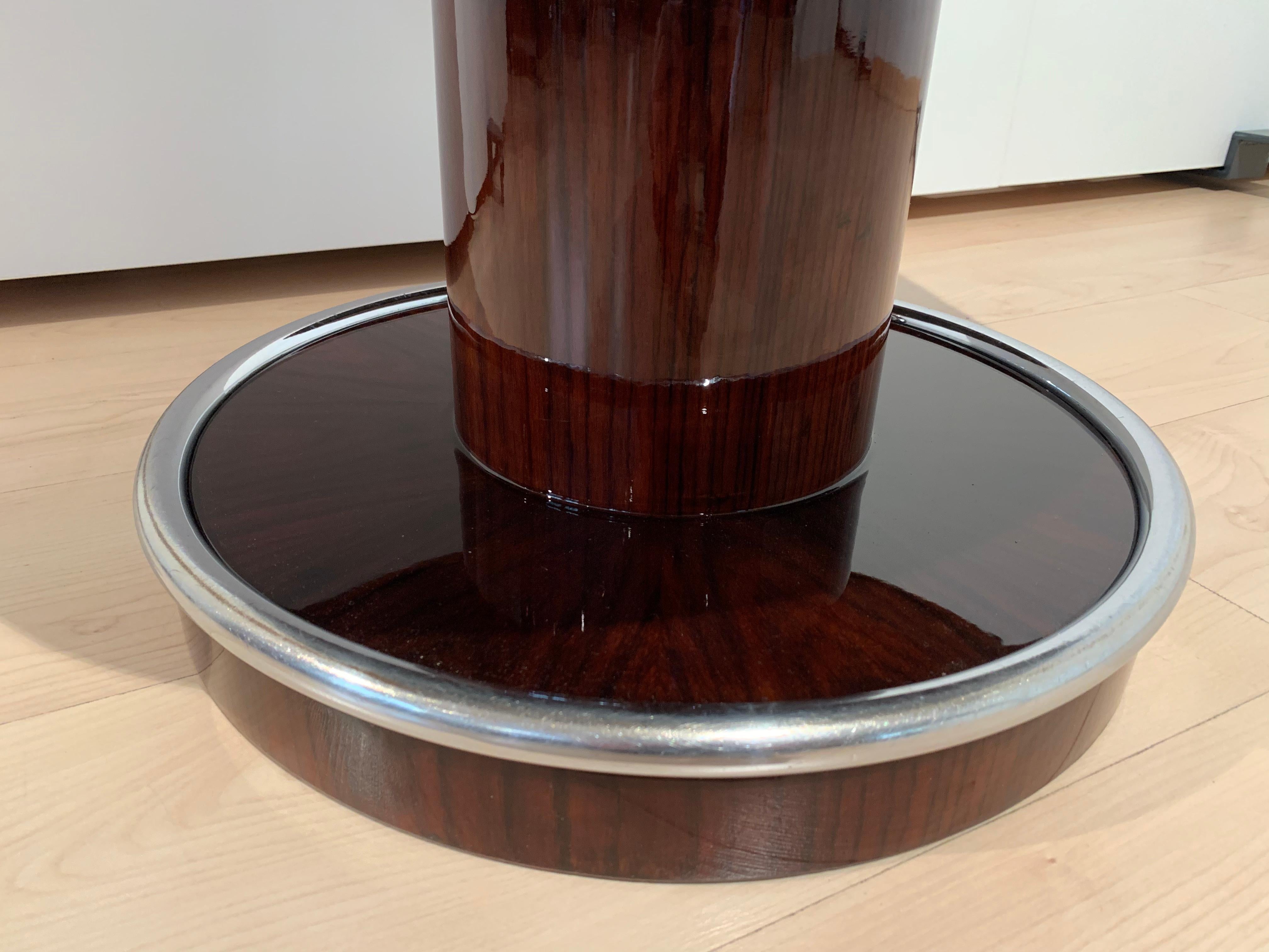 Art Deco Desk with Leather Chair, Rosewood Veneer, France, 1930s For Sale 11