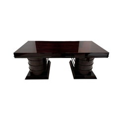 Art Deco Executive Desk, Rosewood Veneer, Lacquer, France, circa 1930