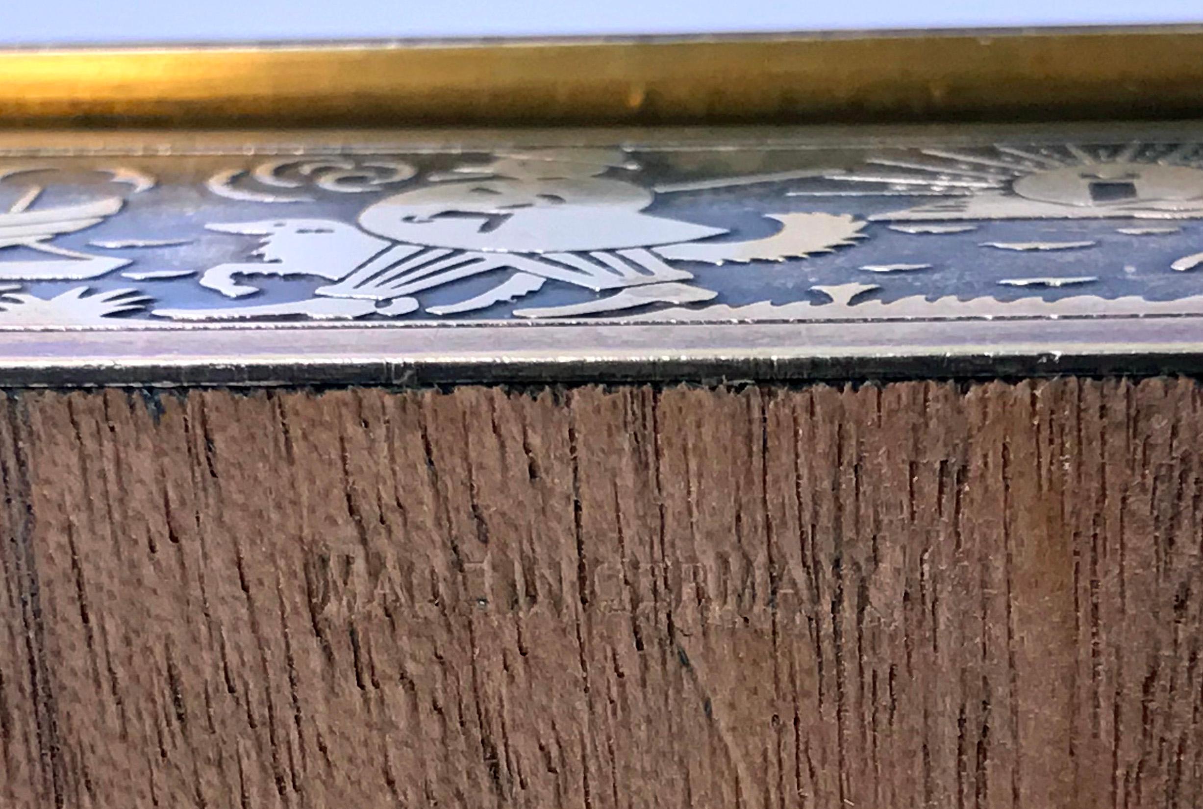 Art Deco Exotisches Messing-Schmuckkästchen, Deutschland, um 1920 (Metall)