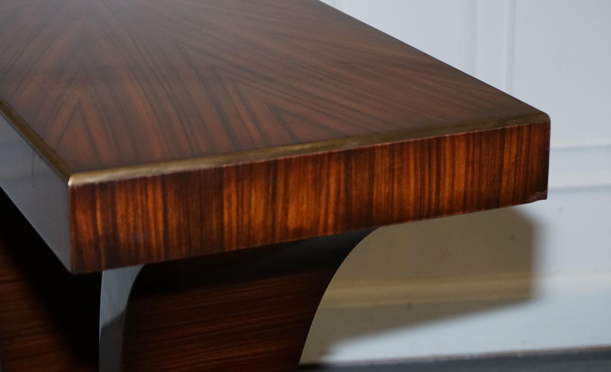 ART DECO EXOTIC MORADO & BRASS VANCUCCi SUNBURST CONSOLE BY THEODORE ALEXANDER For Sale 3
