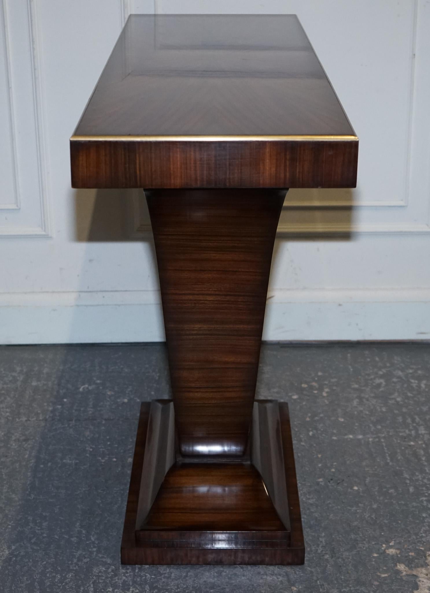 ART DECO EXOTIC MORADO & BRASS VANCUCCi SUNBURST CONSOLE BY THEODORE ALEXANDER For Sale 4