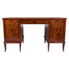 Scrivania Art Deco con intarsi in legno esotico di Andrew Szoeke