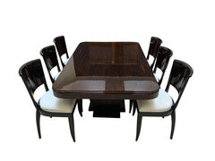 Expandable Art Deco Dining Room Set in Macassar, France circa 1925