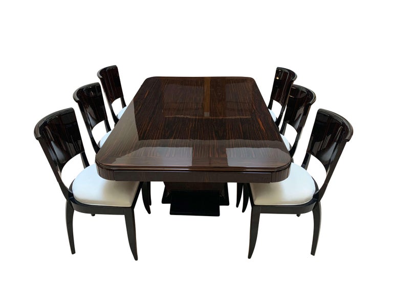 Expandable Art Deco Dining Room Set In Macassar France Circa 1925 For Sale At 1stdibs Expandable Art Deco Dining Room Set In Macassar France Circa 1925 For Sale At 1stdibs