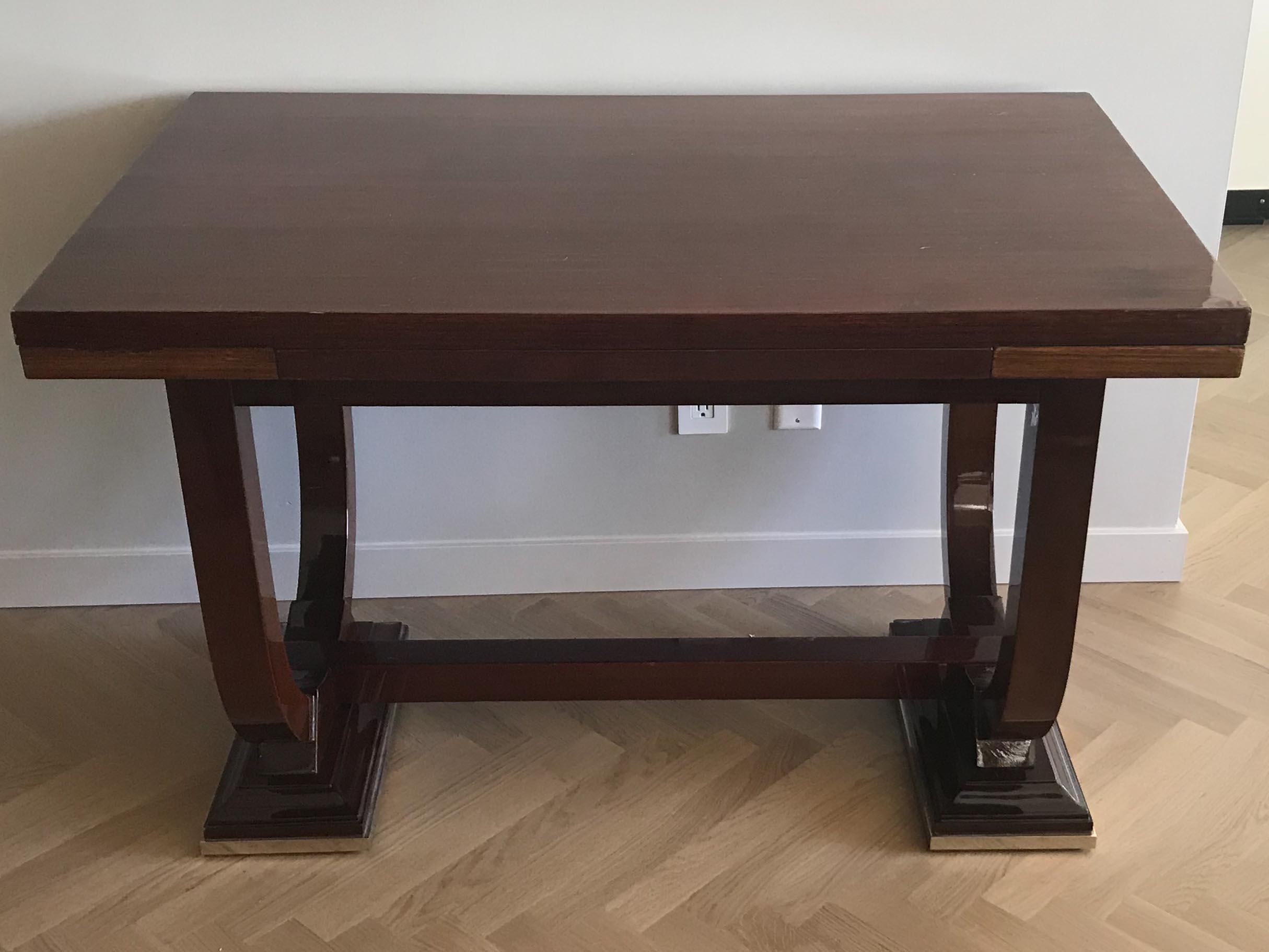French Art Deco Expandable Dining Table For Sale