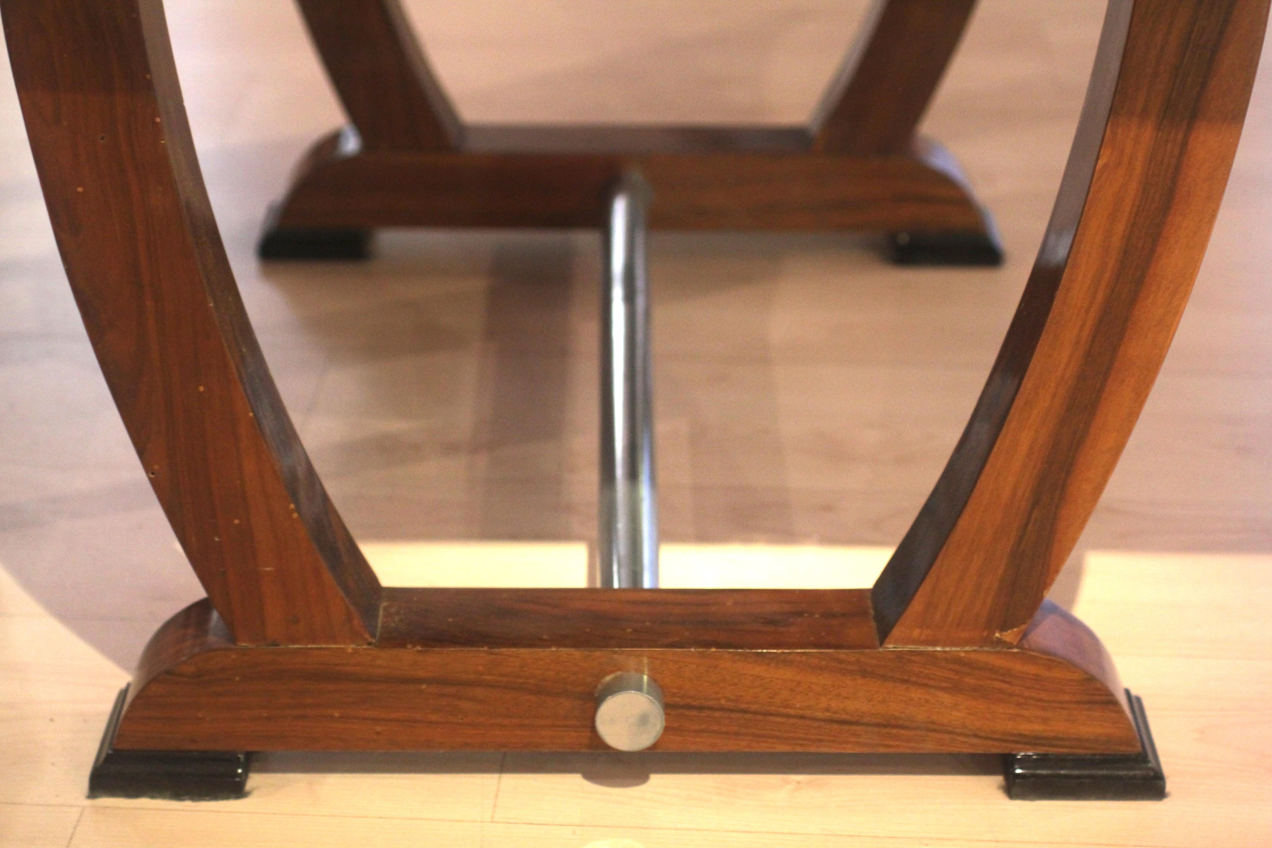 Art Deco Expandable Dining Table, Walnut Veneer, France circa 1930 1