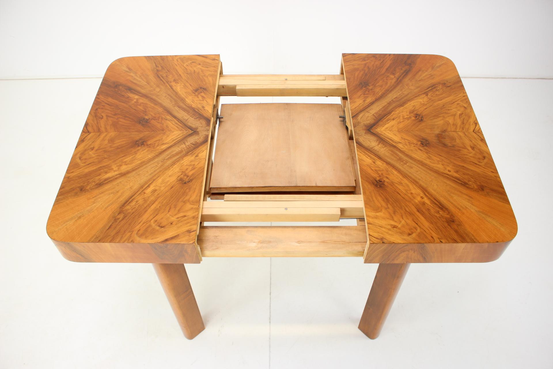 Mesa de comedor extensible Art Decó, años 30, restaurada en venta 6