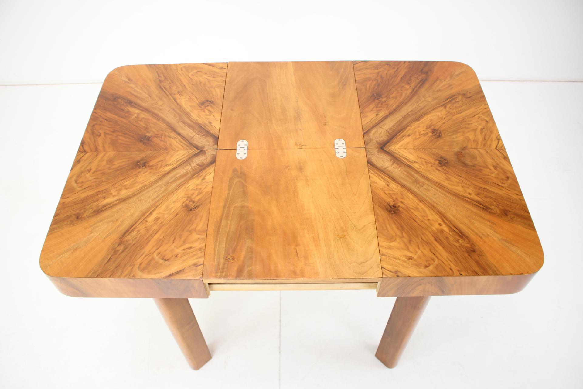 Mesa de comedor extensible Art Decó, años 30, restaurada en venta 7