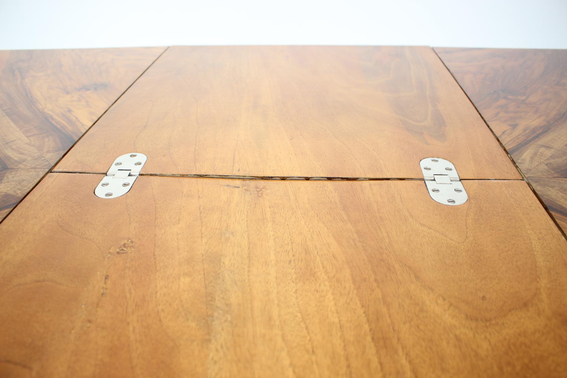 Mesa de comedor extensible Art Decó, años 30, restaurada en venta 10