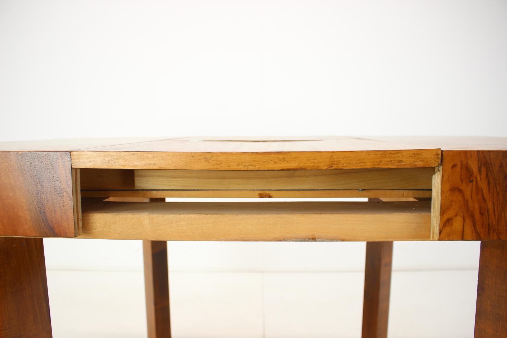 Mesa de comedor extensible Art Decó, años 30, restaurada en venta 11