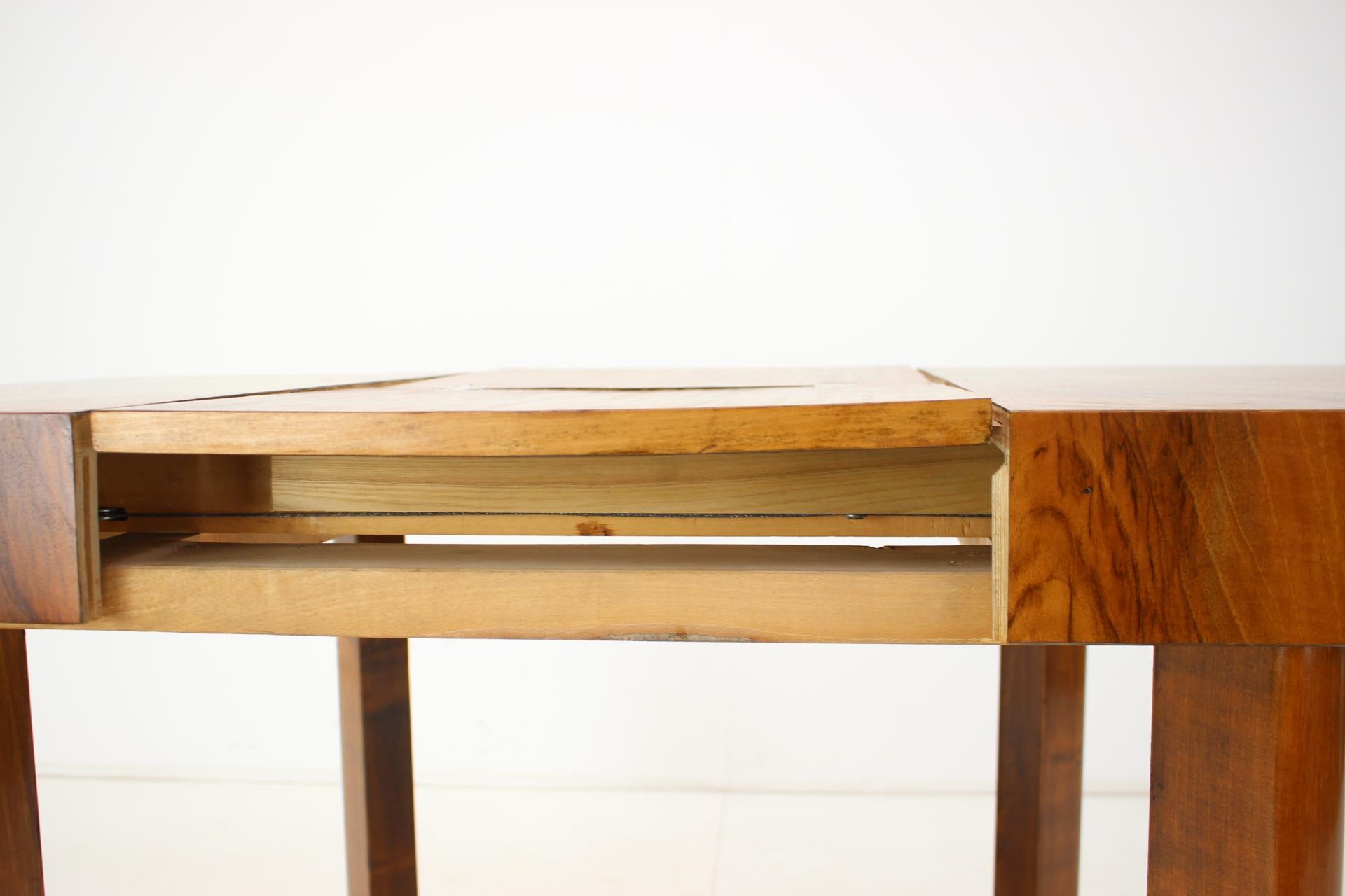 Mesa de comedor extensible Art Decó, años 30, restaurada en venta 12