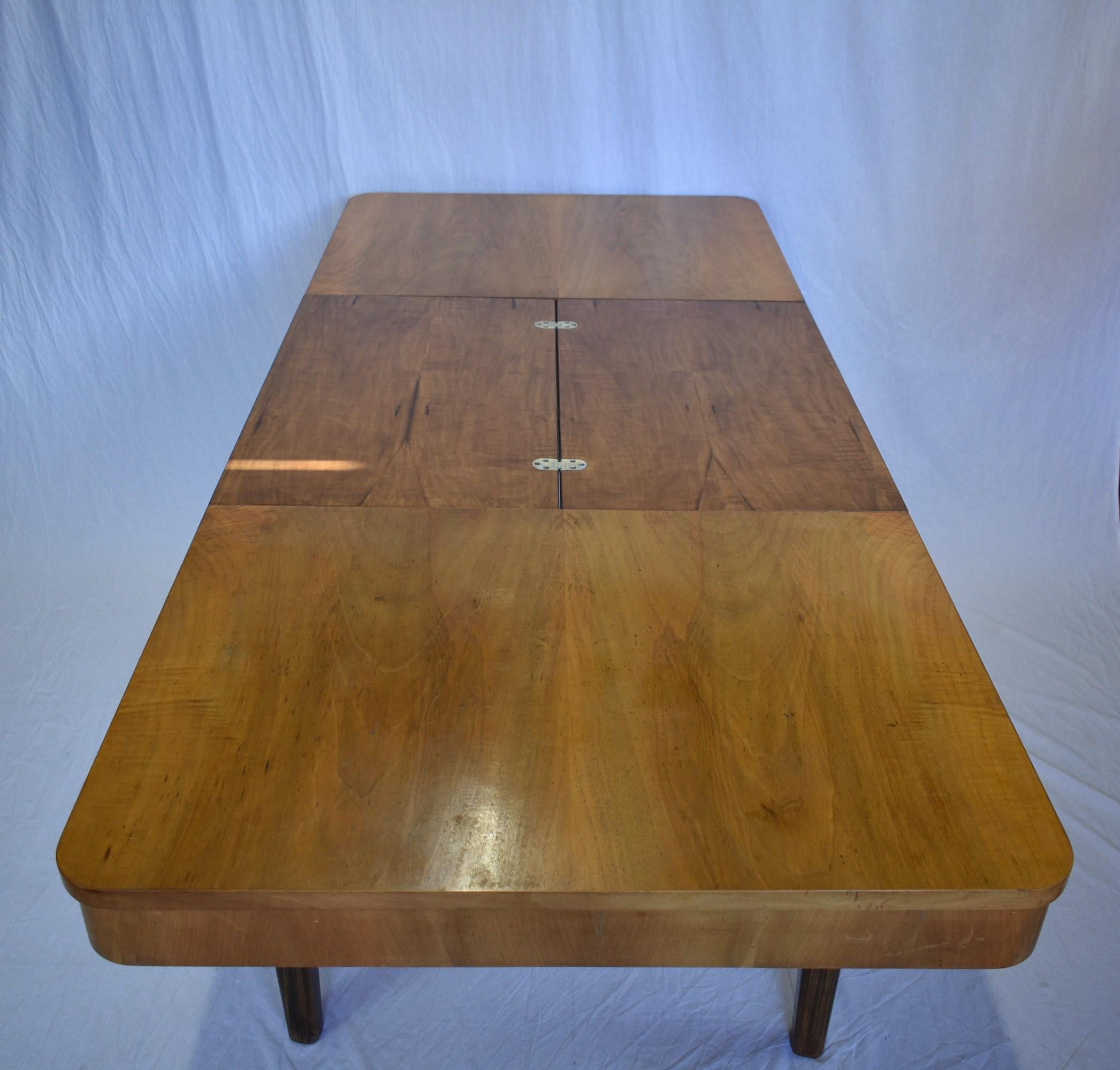 Art Deco Extendable Dining Table Designed by Jindrich Halabala, 1948s 6