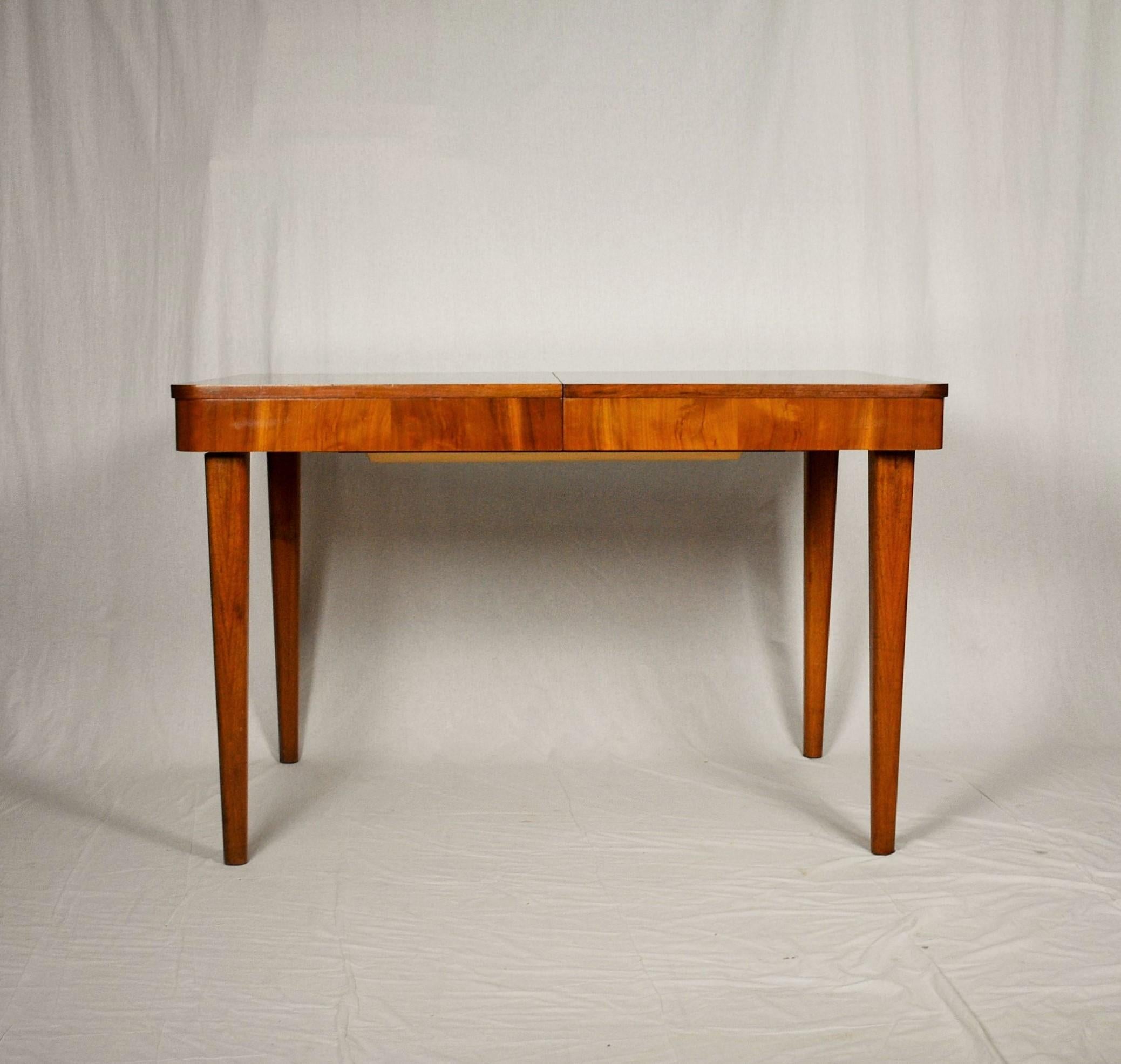 Art Deco Extendable Dining Table Designed by Jindrich Halabala, 1950s 4