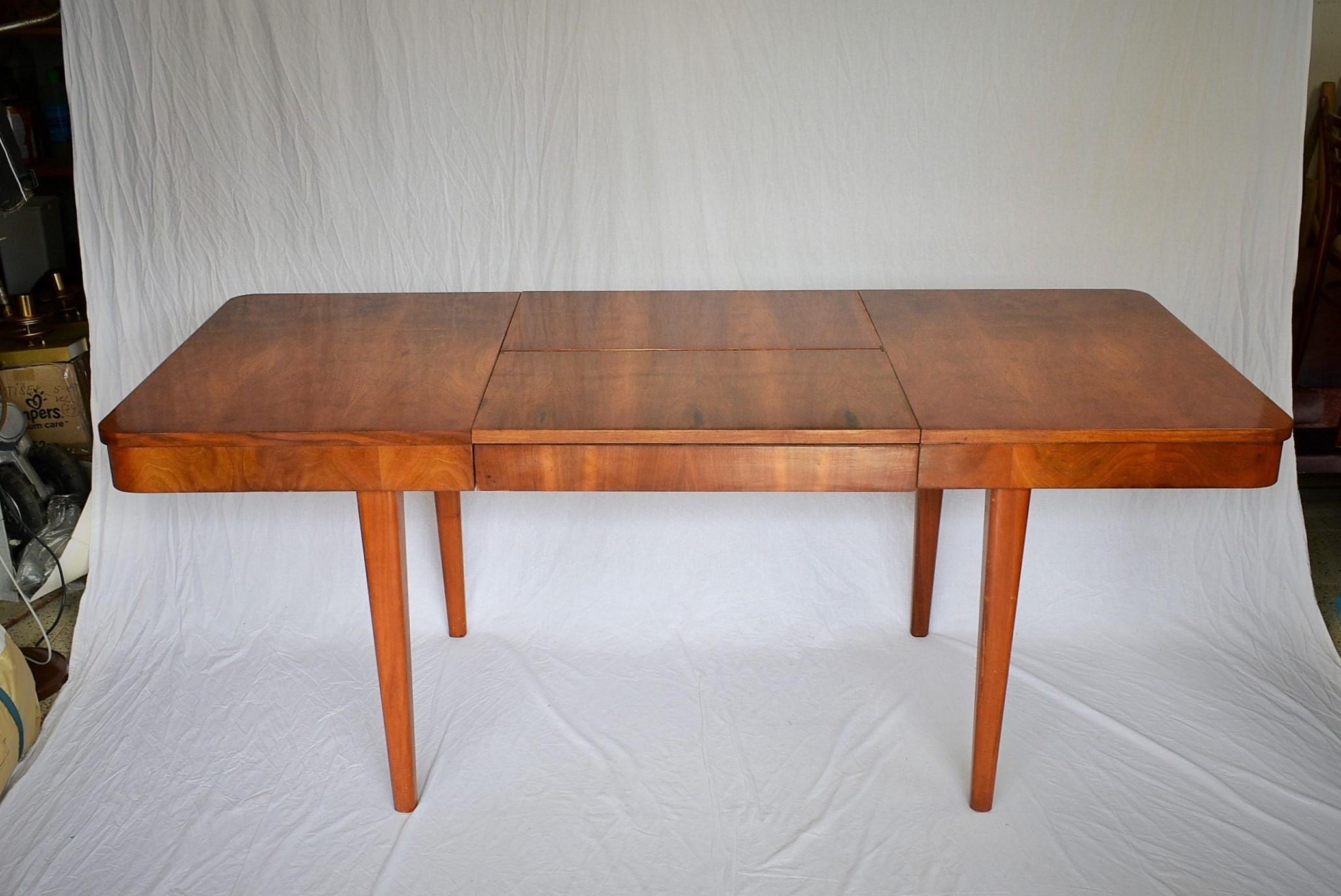 Art Deco Extendable Dining Table Designed by Jindřich Halabala, 1950s 1