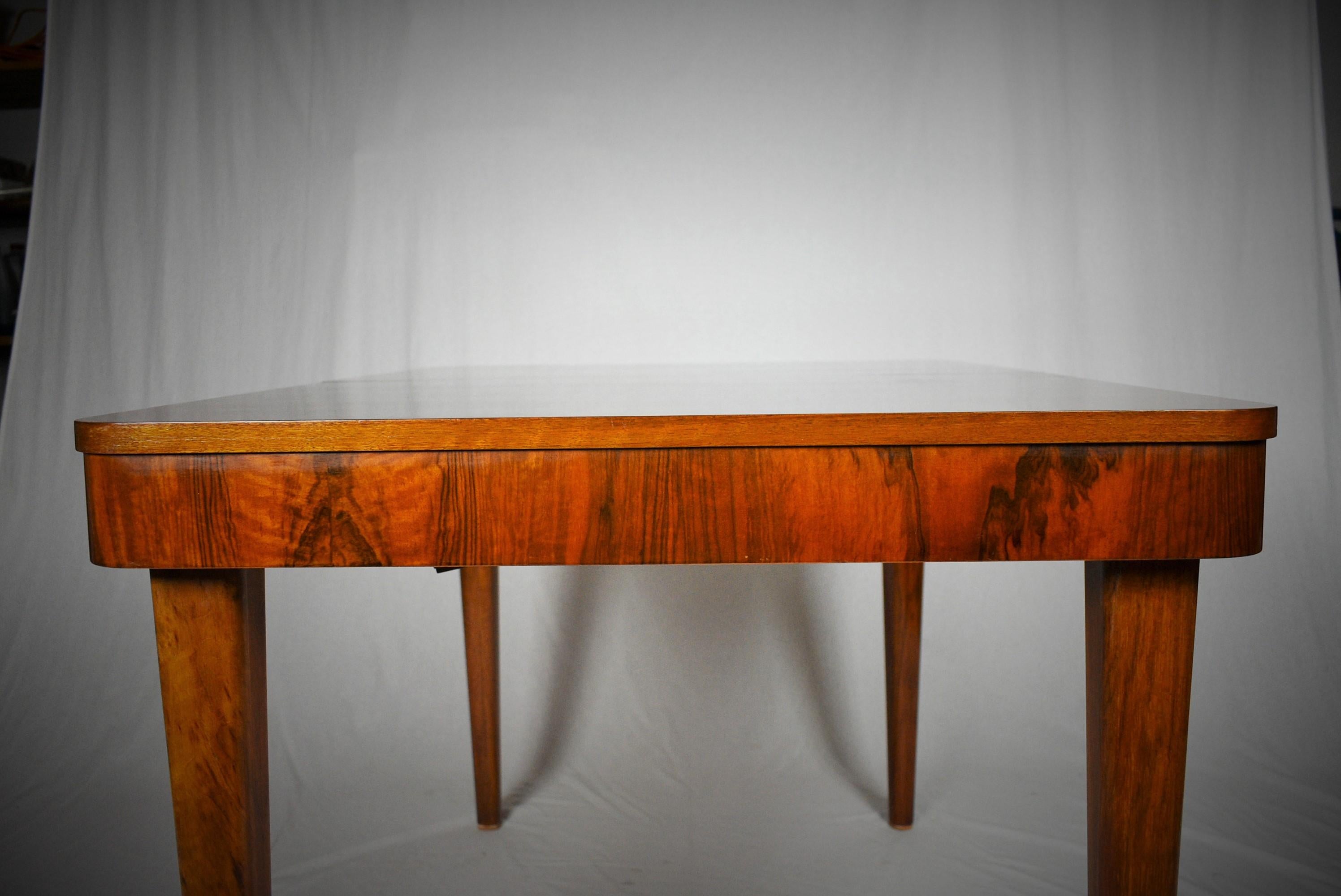 Art Deco Extendable Dining Table Designed by Jindrich Halabala, 1950s 3