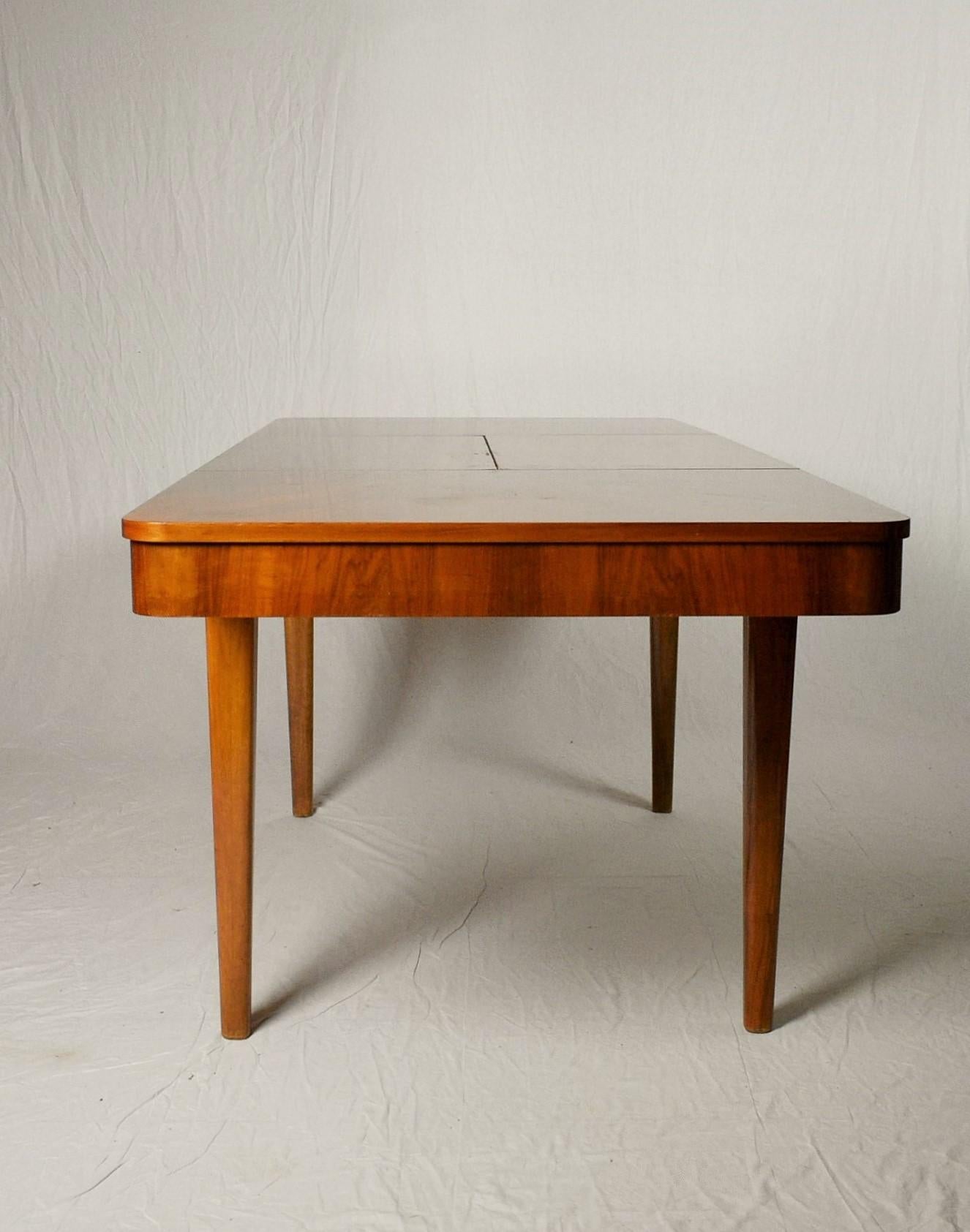 Art Deco Extendable Dining Table Designed by Jindřich Halabala, 1952s 11