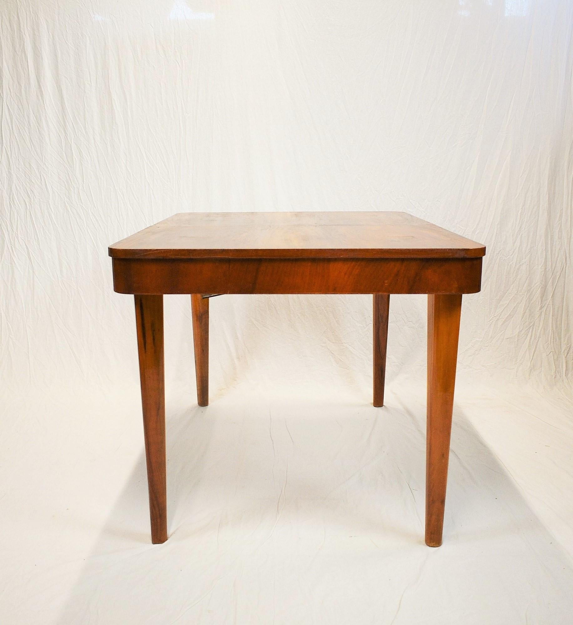 Art Deco Extendable Dining Table Designed by Jindřich Halabala, 1952s 12