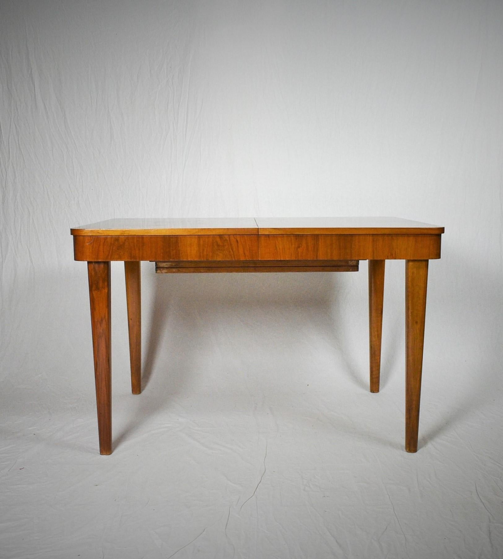 Art Deco Extendable Dining Table Designed by Jindřich Halabala, 1952s 13