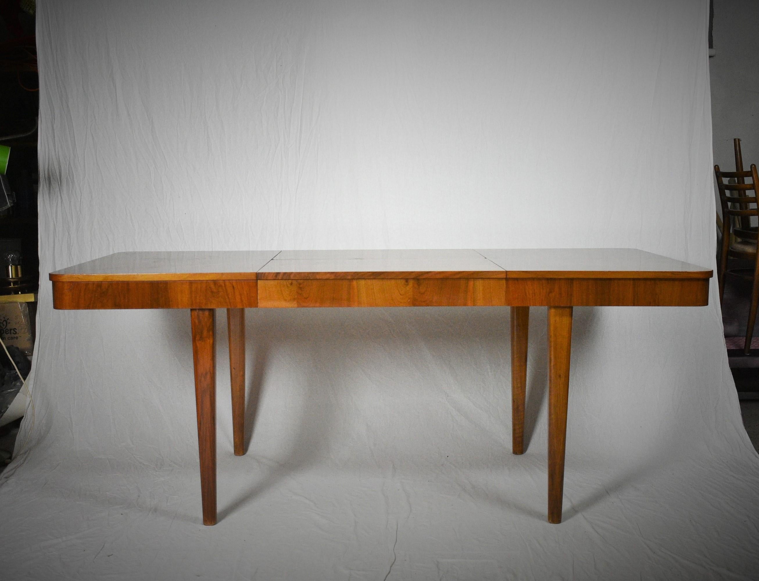 Art Deco Extendable Dining Table Designed by Jindřich Halabala, 1952s 3