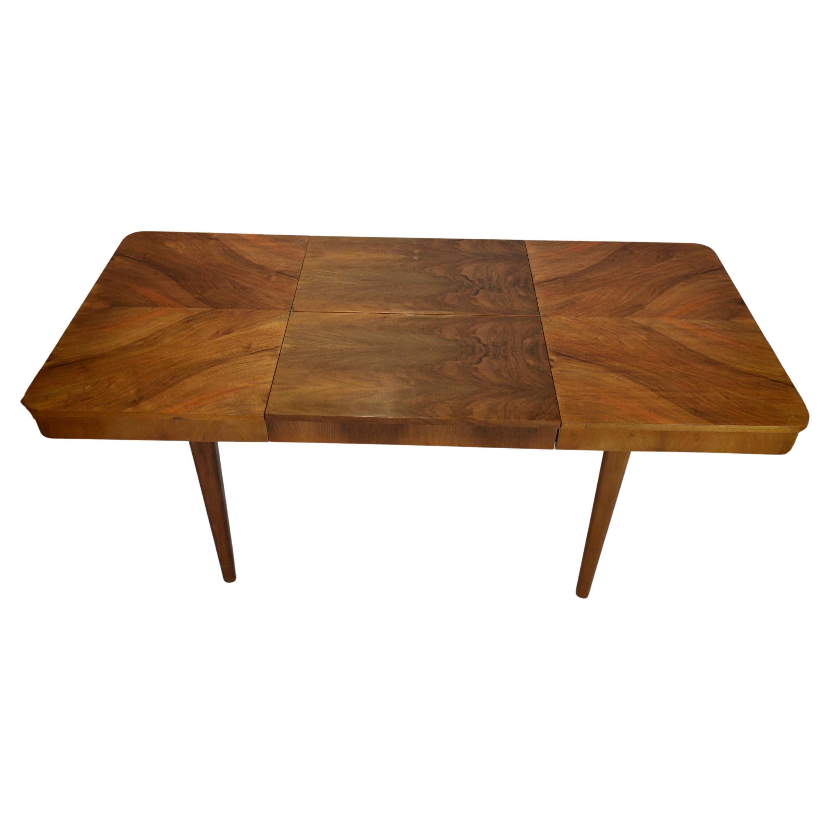 Art Deco Extendable Dining Table Designed by Jindrich Halabala, 1948s
