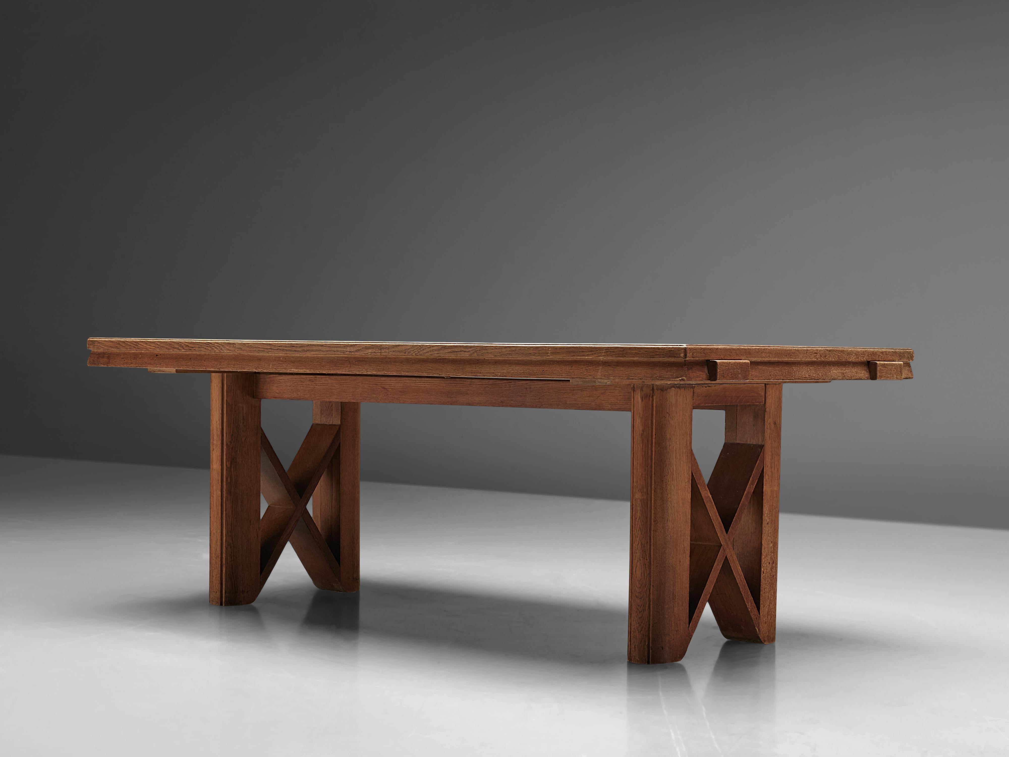 Guillerme & Chambron Extendable Dining Table in Oak  7
