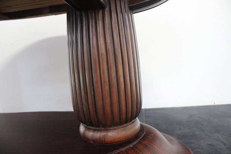 Early 20th Century Art Deco Extendable Rosewood Dining Table, 1920s For Sale