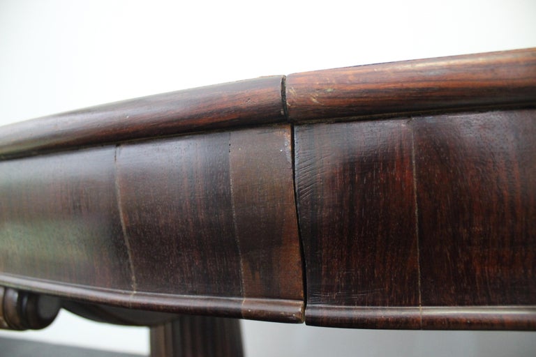 Art Deco Extendable Rosewood Dining Table, 1920s For Sale 1