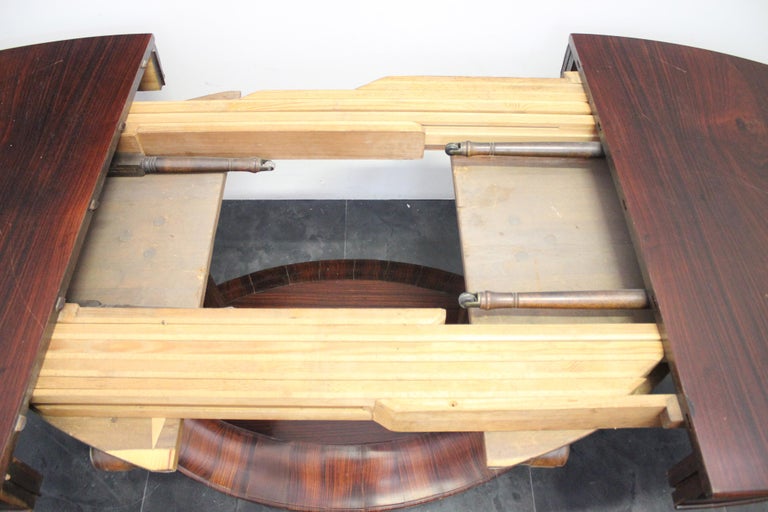 Art Deco Extendable Rosewood Dining Table, 1920s For Sale 3