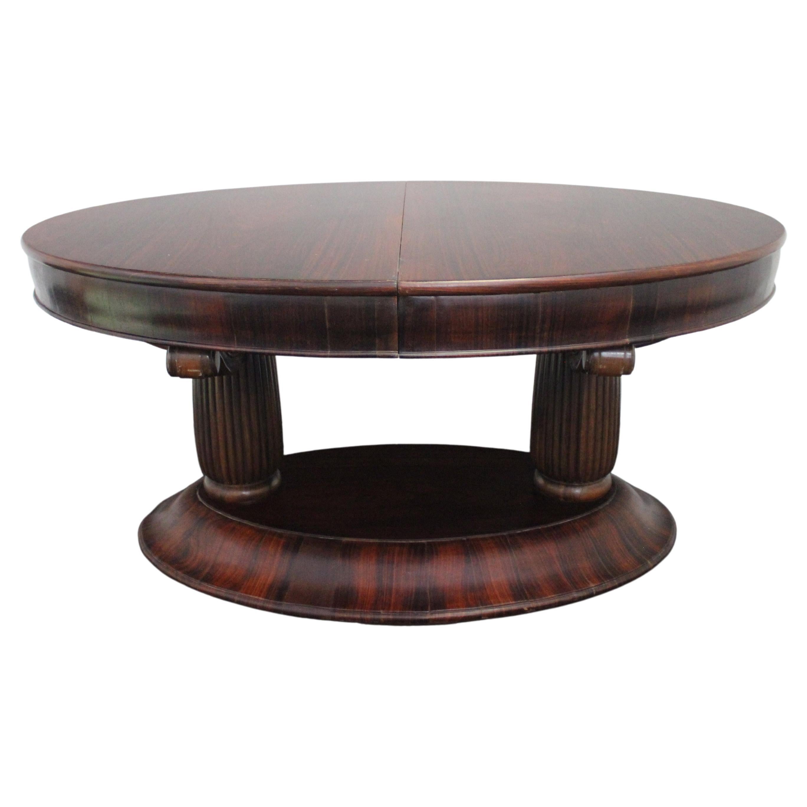 Art Deco Extendable Rosewood Dining Table, 1920s