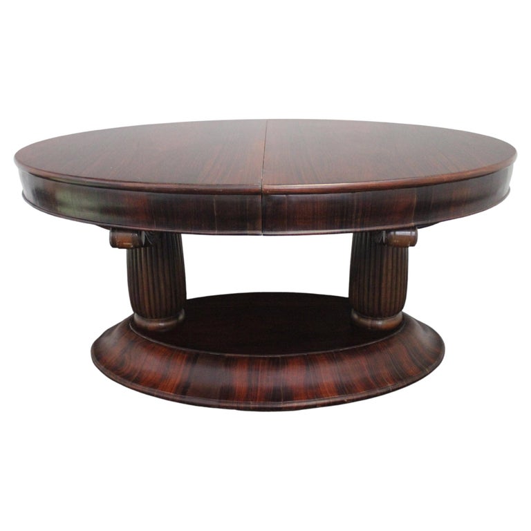 Art Deco Extendable Rosewood Dining Table, 1920s For Sale