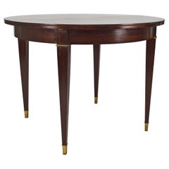 Art Deco Extendable Round Dining Table in Mahogany, by Jacques Adnet, circa 1940