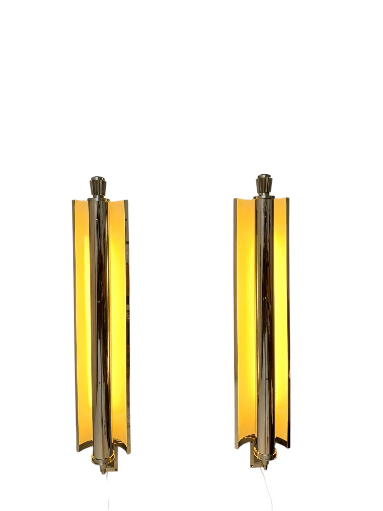 Art Decó Pareja extragrande de apliques o lámparas de pared Francia, años 30 en venta 4