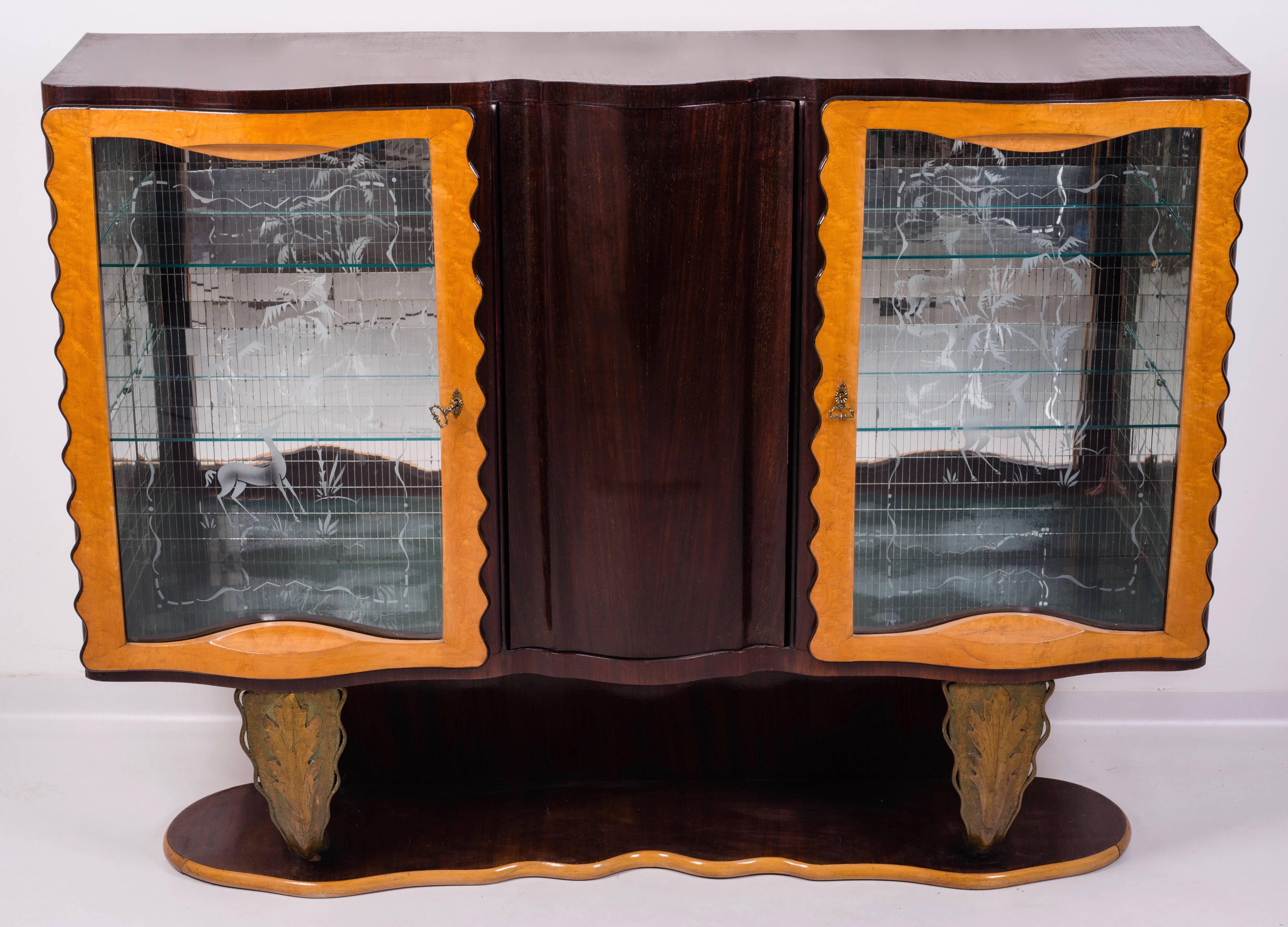 Extraordinario mueble bar Art Déco de Pier Luigi Colli, 1930 en venta 3