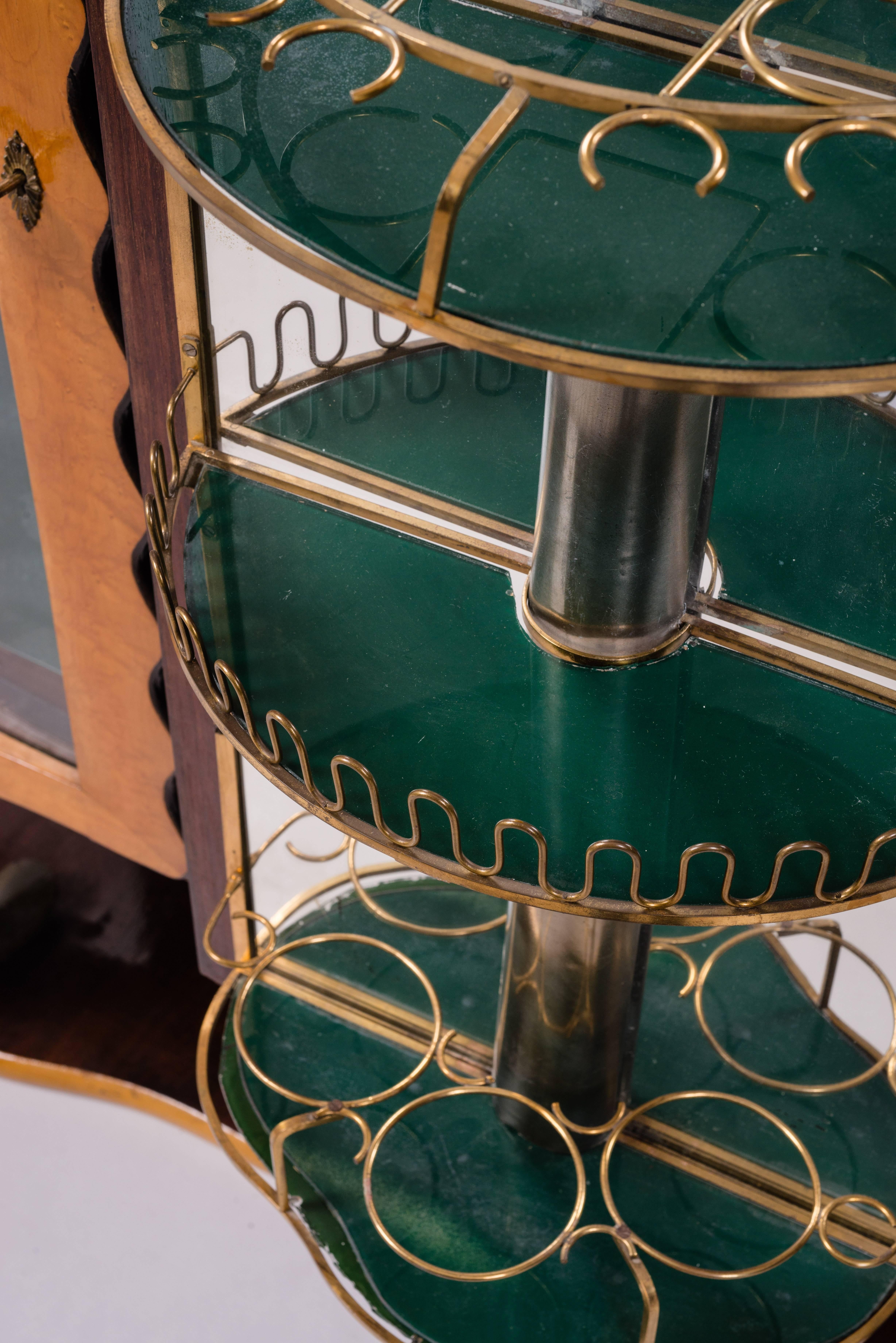 Extraordinario mueble bar Art Déco de Pier Luigi Colli, 1930 Tallado a mano en venta