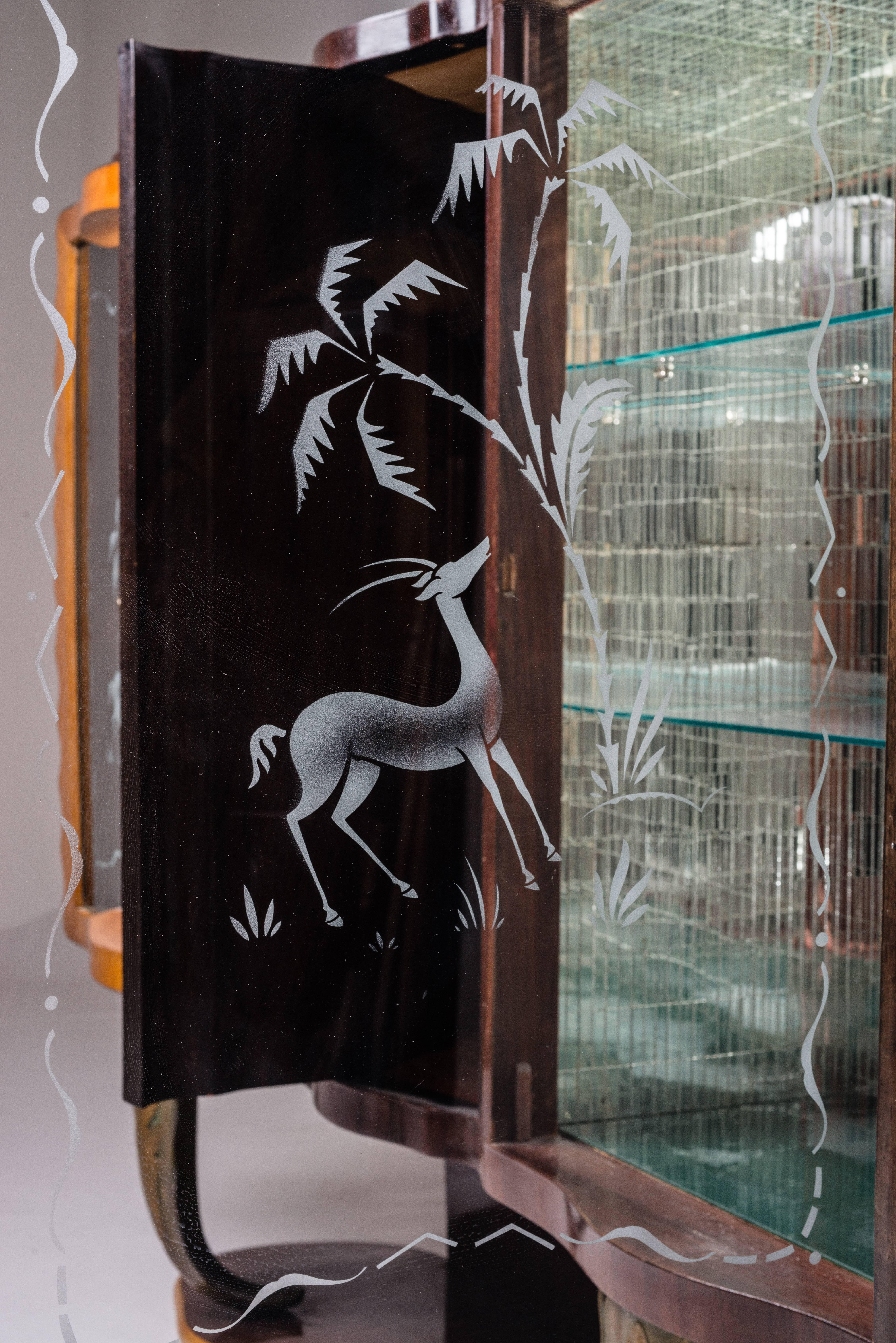 Extraordinario mueble bar Art Déco de Pier Luigi Colli, 1930 en Bueno estado para la venta en Rome, IT