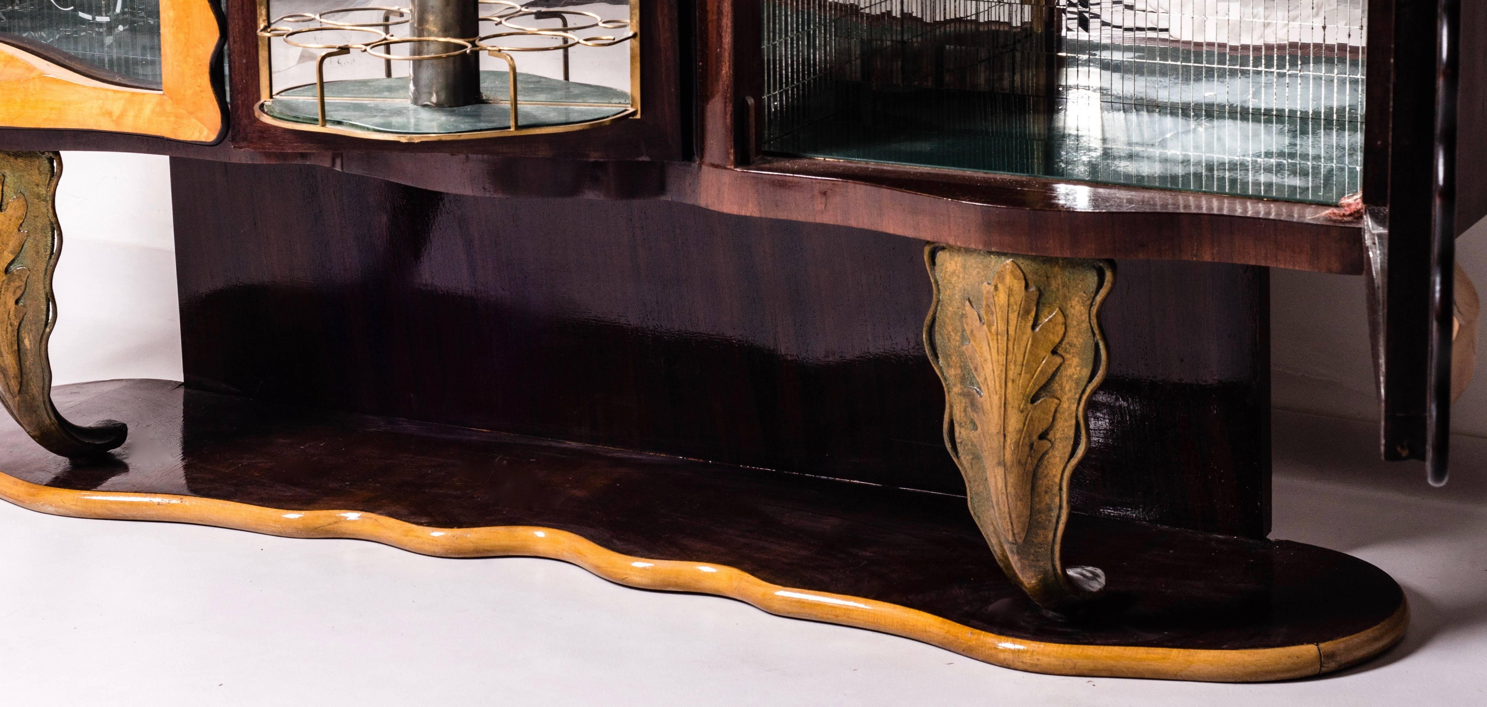 Wood Art Deco Extraordinary Bar Cabinet by Pier Luigi Colli, 1930 For Sale