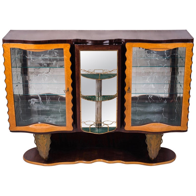 Art Deco Extraordinary Bar Cabinet by Pier Luigi Colli, 1930 For Sale