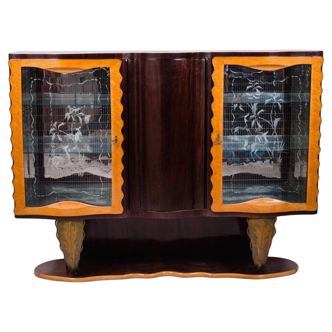 Extraordinaire meuble de bar Art déco de Pier Luigi Colli, 1930