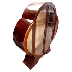 Art Deco Fabulous Clove Shaped Display Vitrine Cabinet, England, c1930s