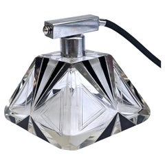Art Deco Fabulous Ladies Cut Glass Perfume Atomizer Bottle, c1930